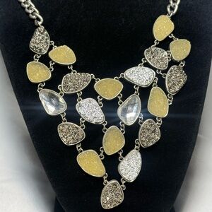 Elegant Silver and Gold Statement Necklace